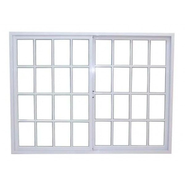 Ventana Aluminio Blanco Vidrio Repartido 180x150 Con Vidrio